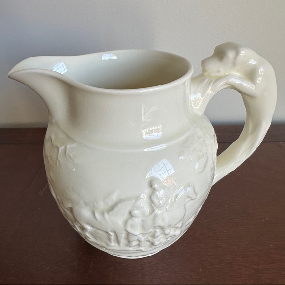 Wedgwood Vintage Pitcher Devonshire Hound Dog Handle Jug Creamware - Picture 4 of 15